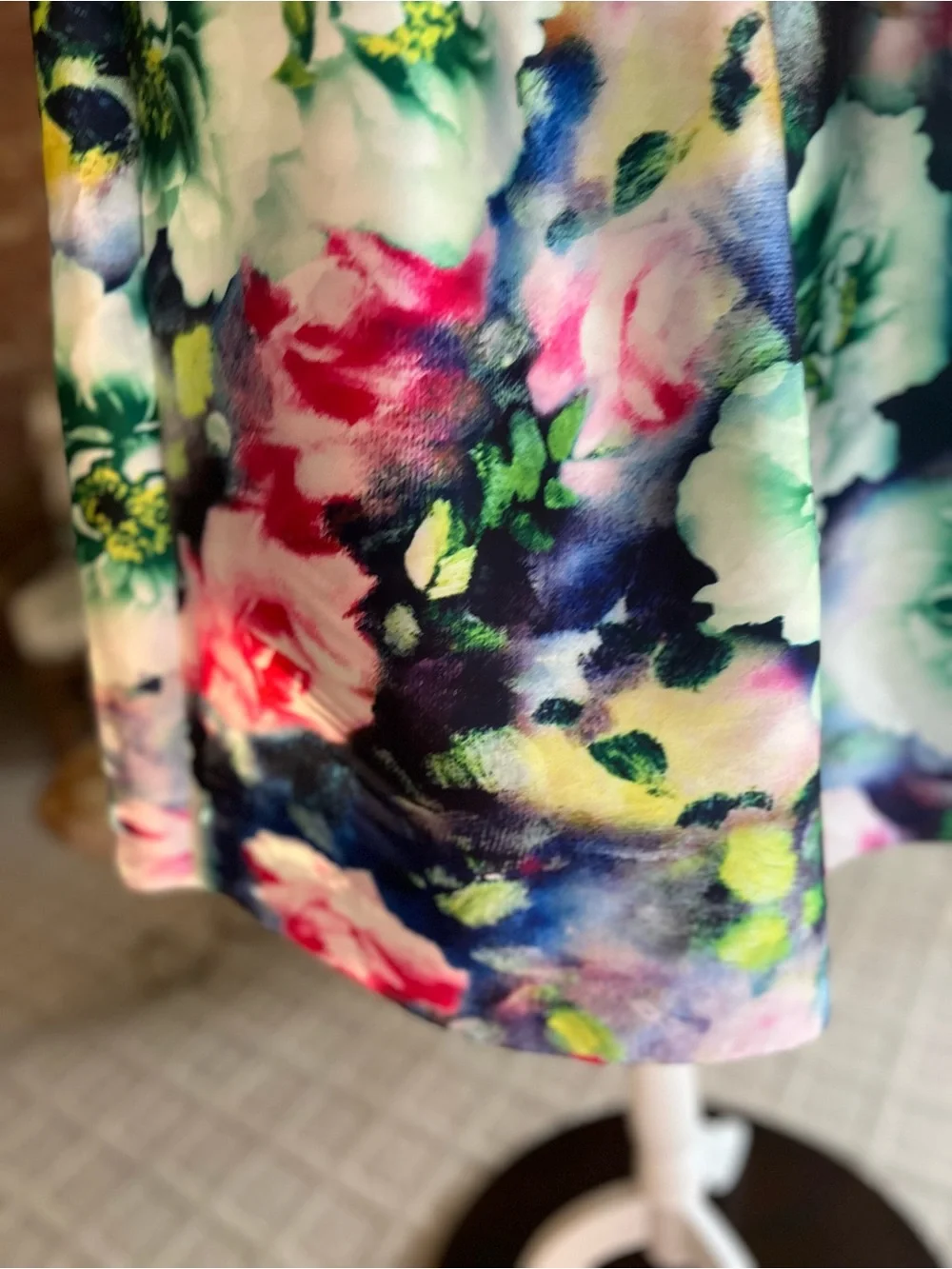 Akira Chicago Floral Multicolor Taffeta Pleated Full Midi Skirt S Retro Party